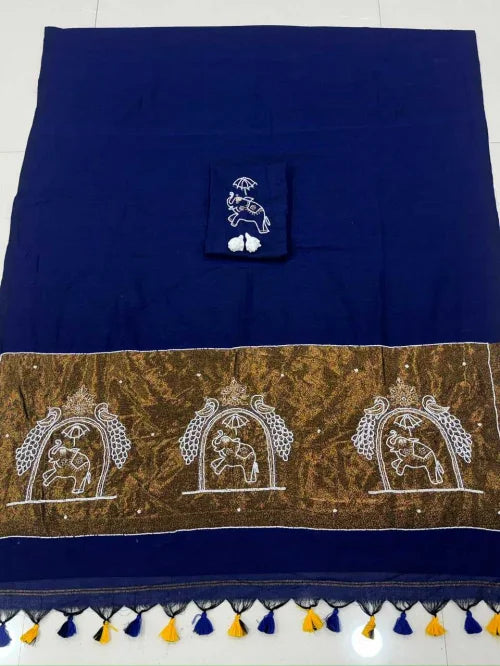Elep Pure Cotton Designer Saree