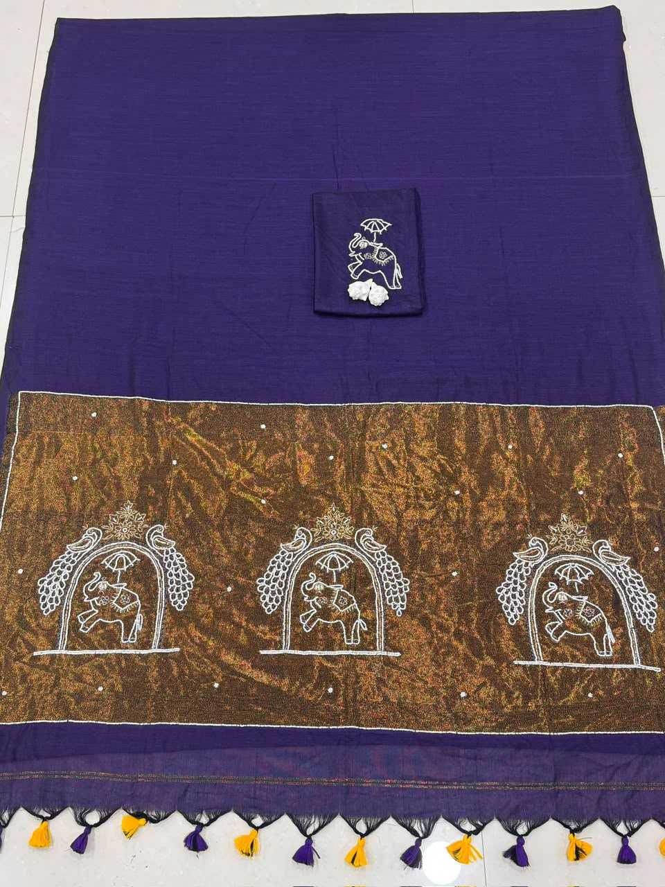 Elep Pure Cotton Designer Saree