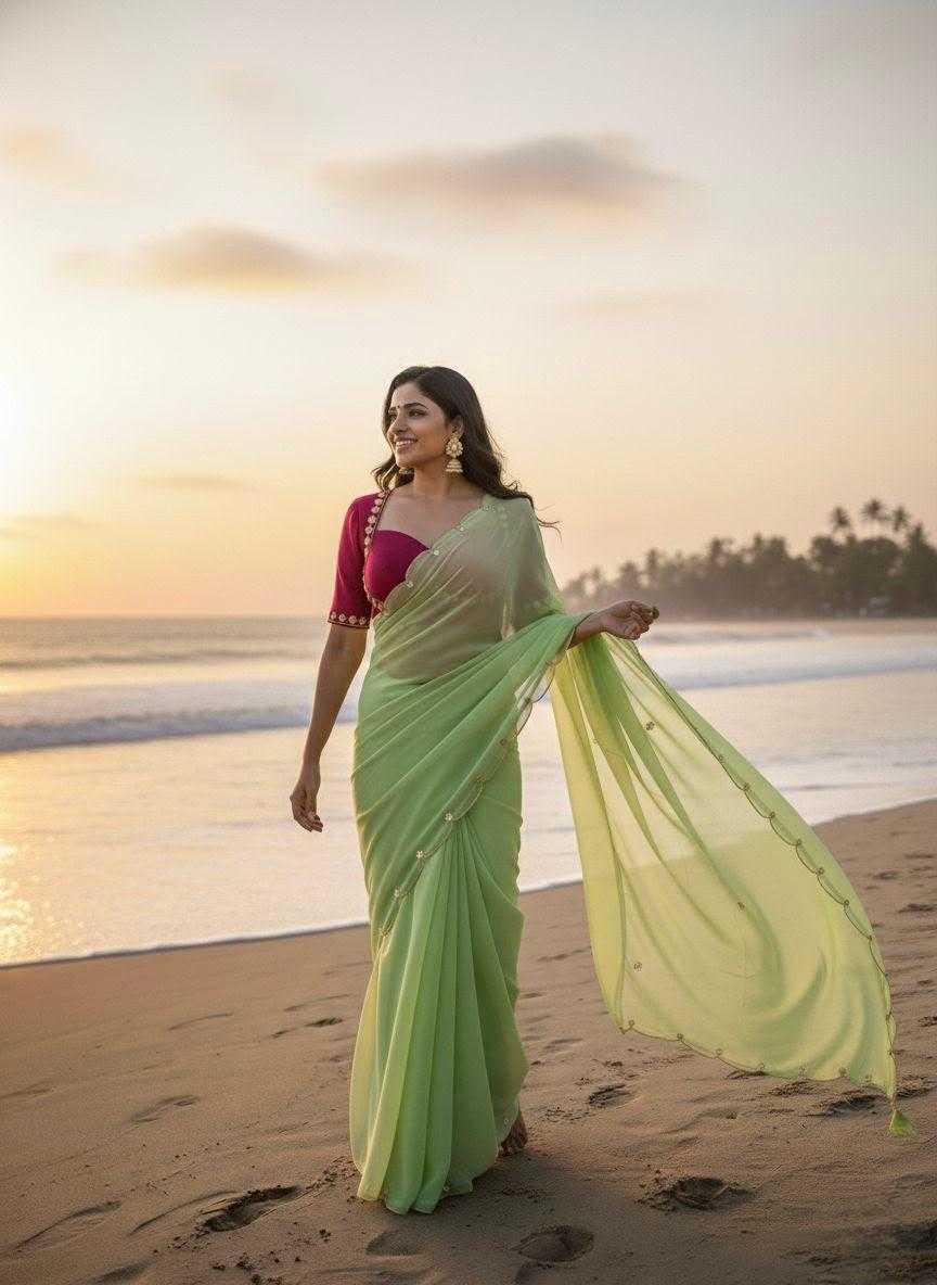 Faux Georgette Designer Saree