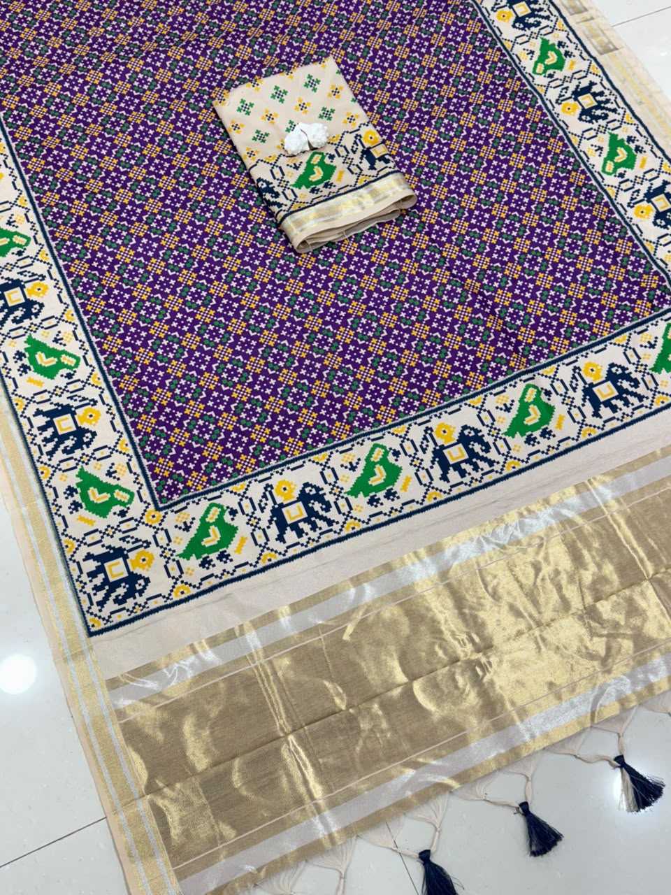 ING Tussar Silk Designer Saree