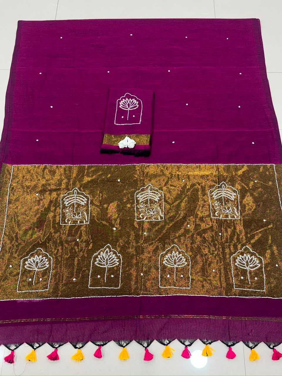 Khat Cotton Designer Saree