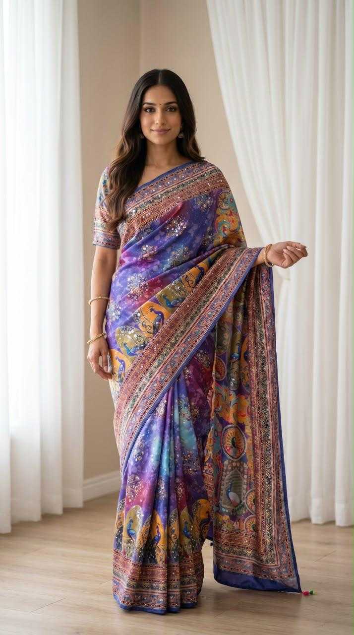 Modal Crepe Silk Designer Saree
