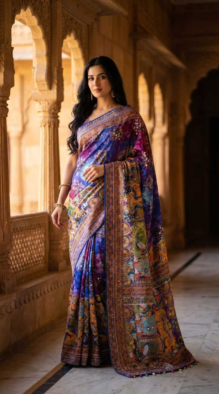 Crepe Silk Designer Saree