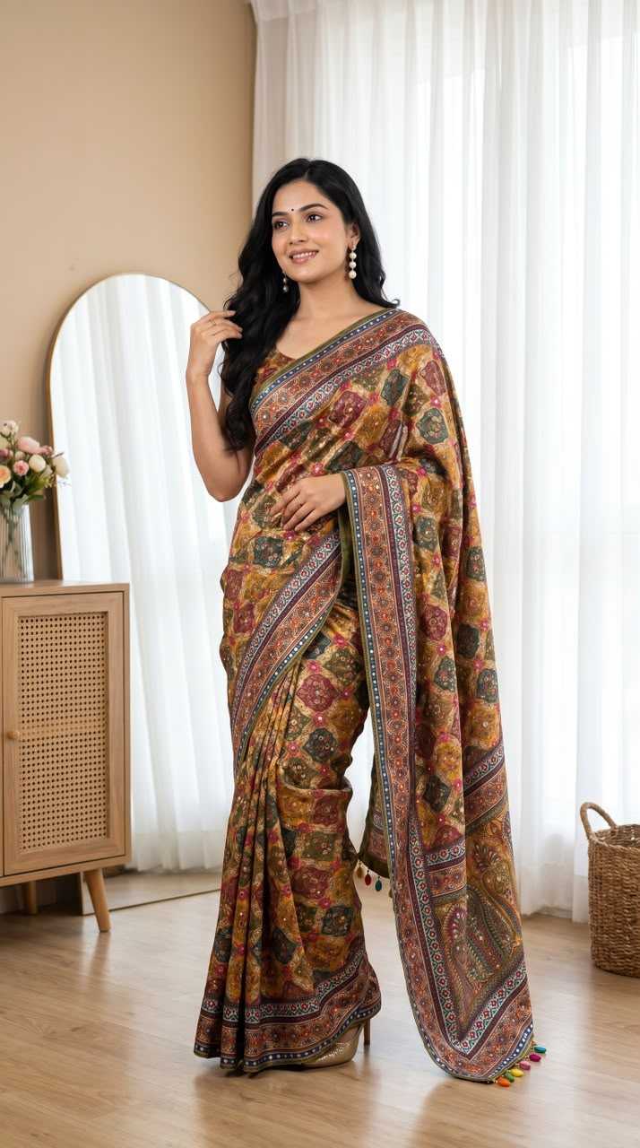 Crepe Silk Designer Saree