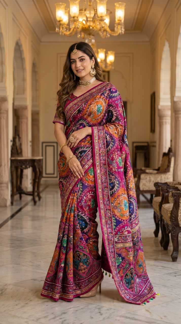 Crepe Silk Designer Saree