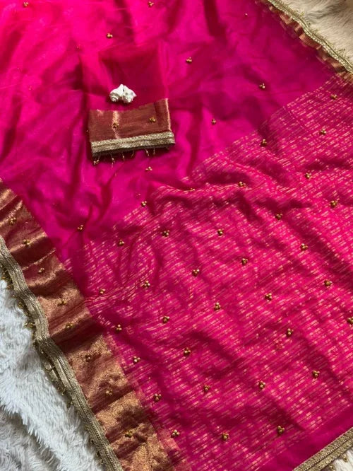 Most Tissue Designer Saree in Maroon