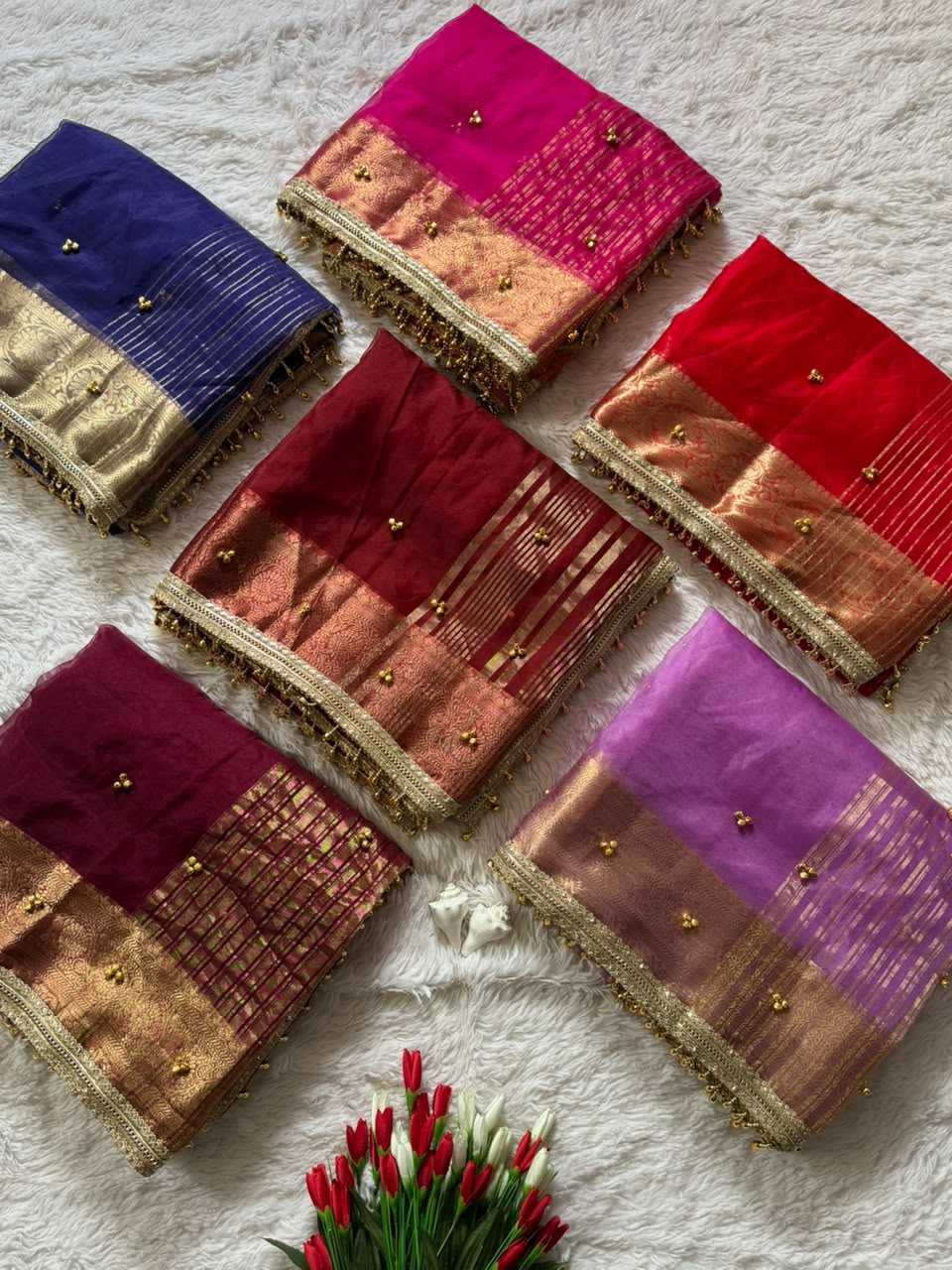 Most Tissue Designer Saree in Maroon