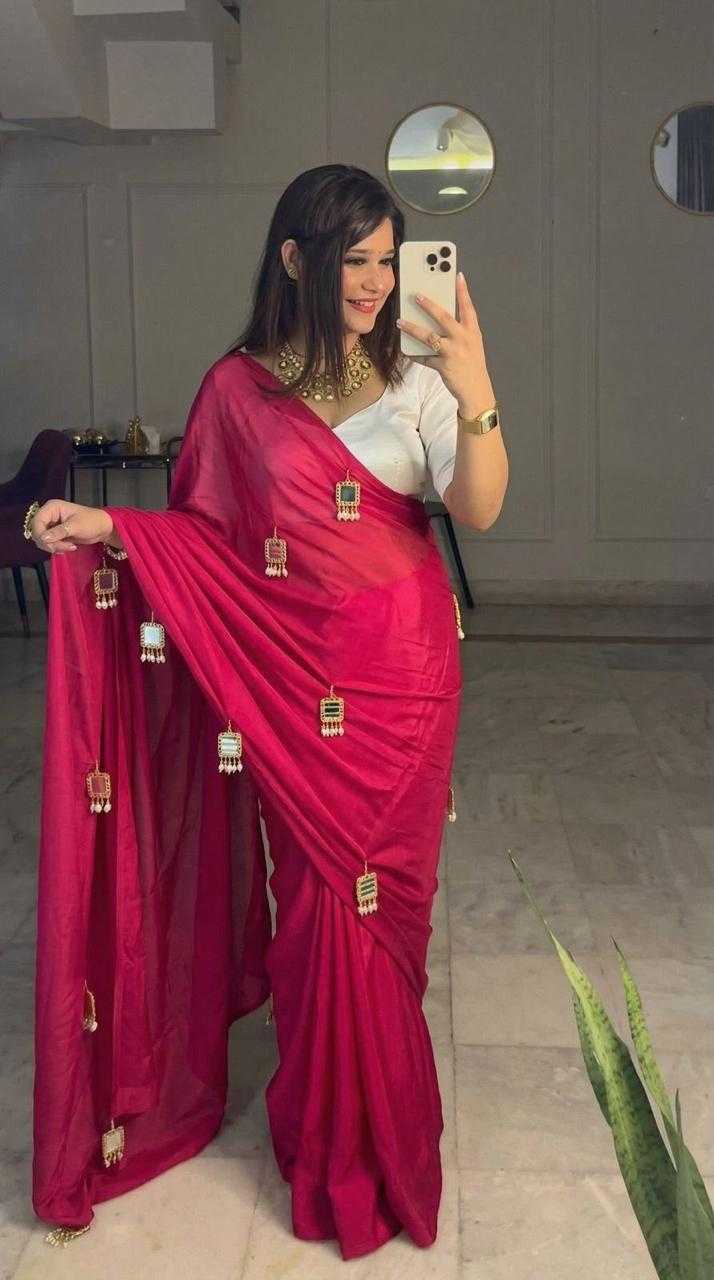 Moti Chinon Designer Saree