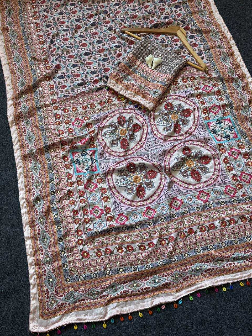 Heavy Roman Silk Designer Saree