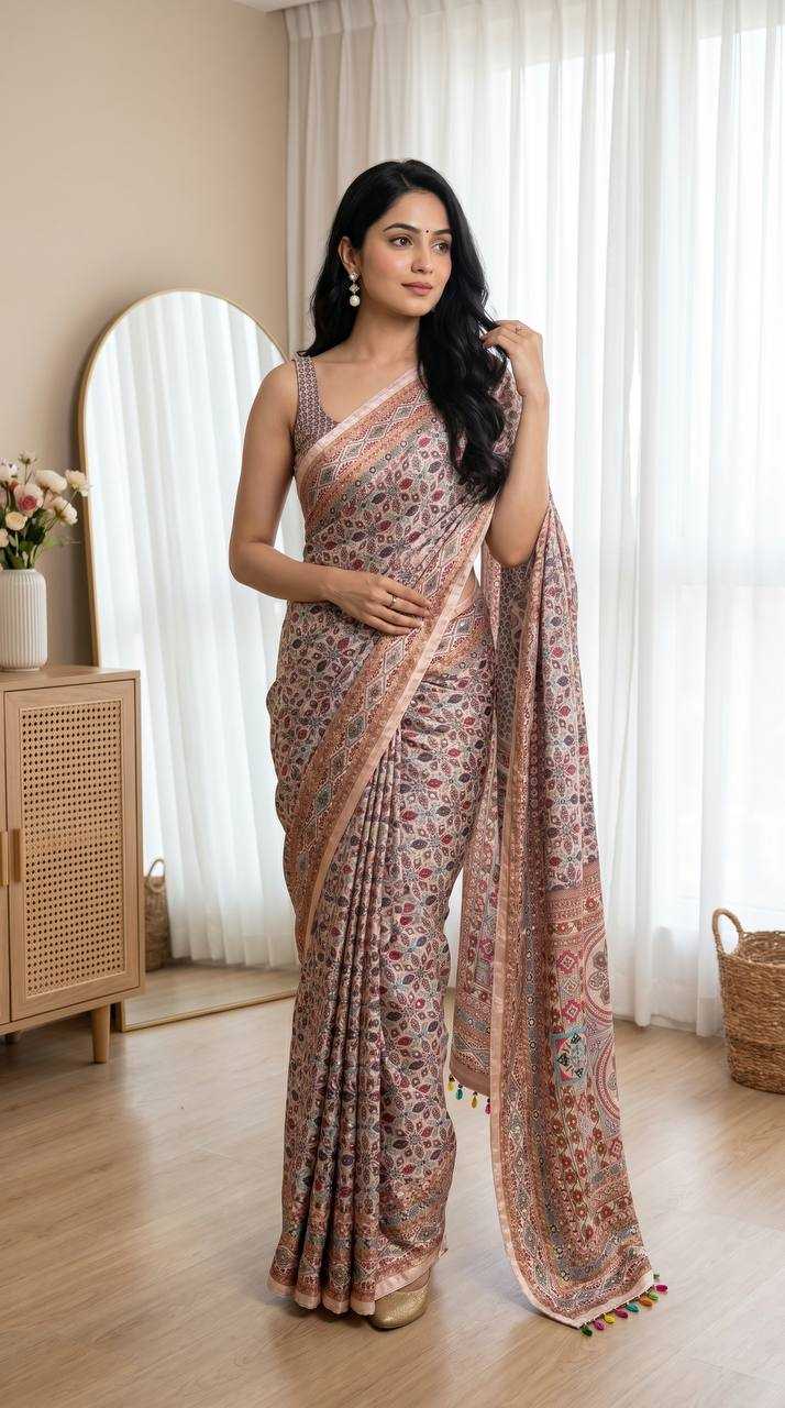 Heavy Roman Silk Designer Saree