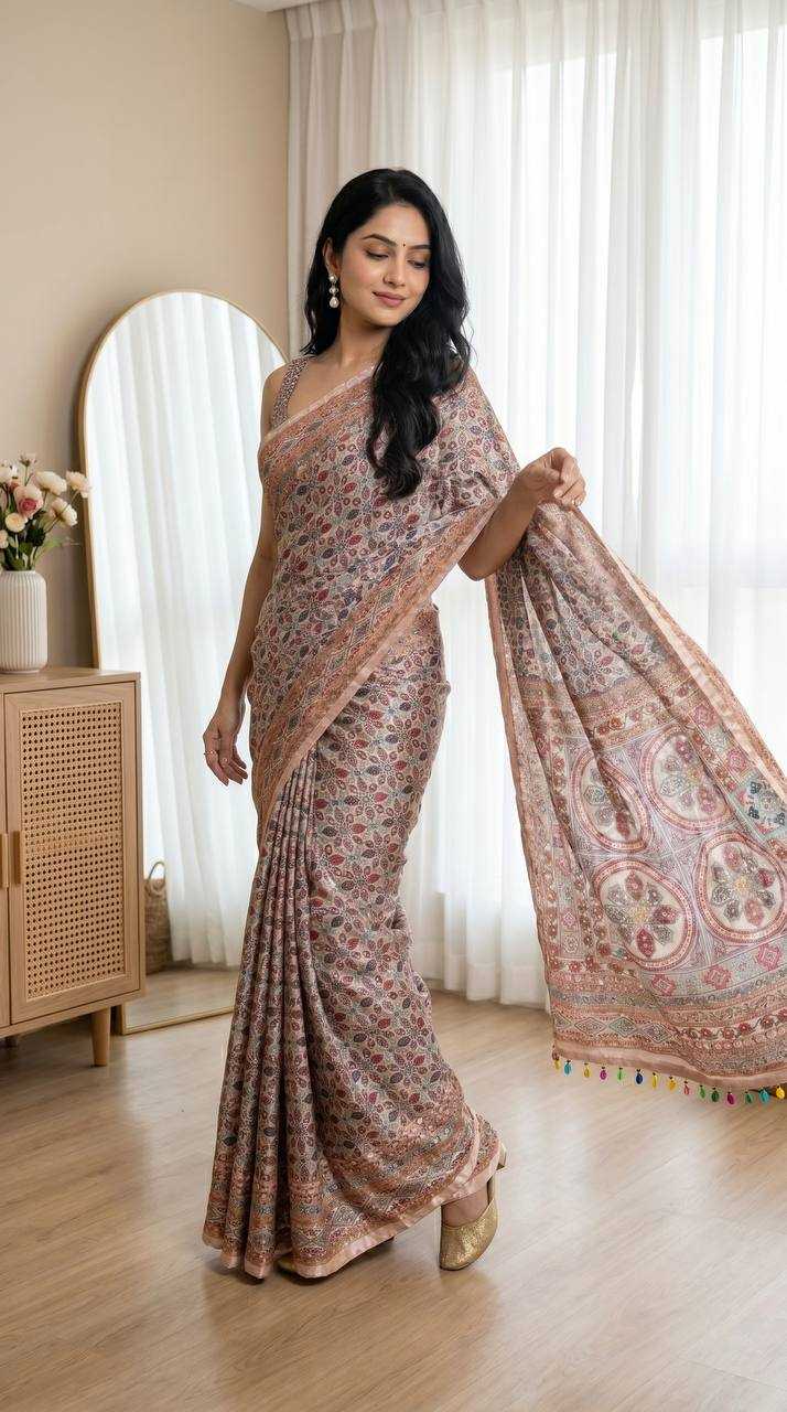 Heavy Roman Silk Designer Saree