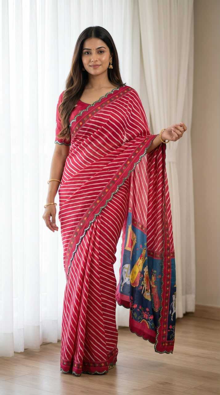 Chinon Designer Saree in Yellow
