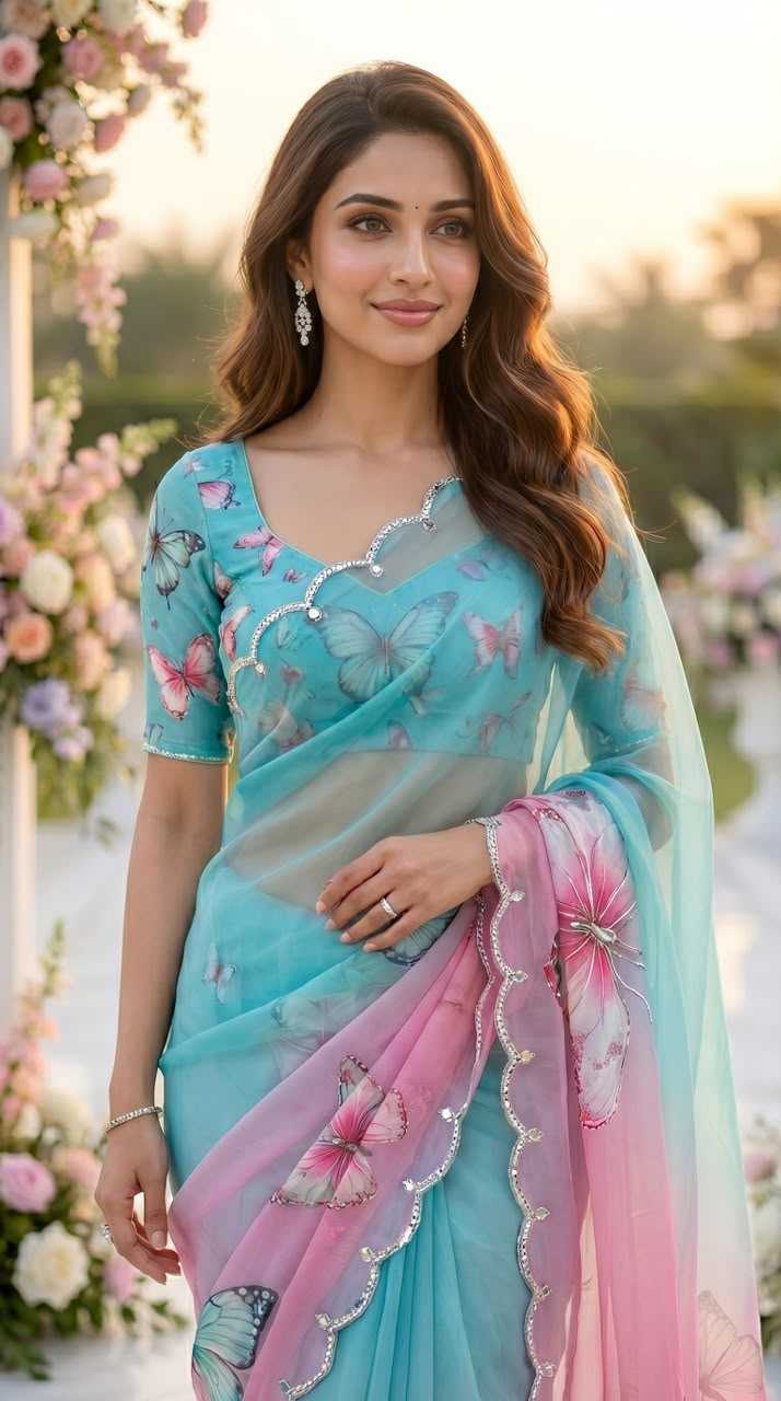 Tabby Silk Designer Saree in Yellow