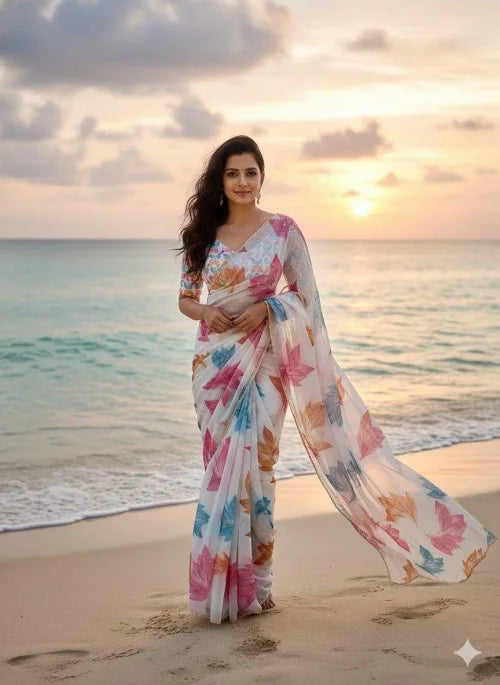Tabi Tabby Silk Organza Designer Saree