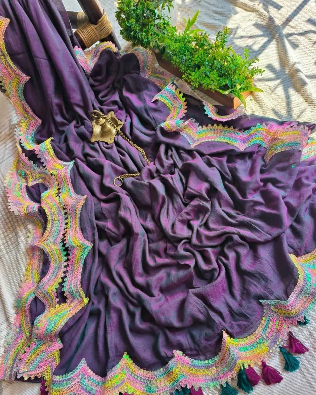 Chanderi Cotton Embroidered Saree