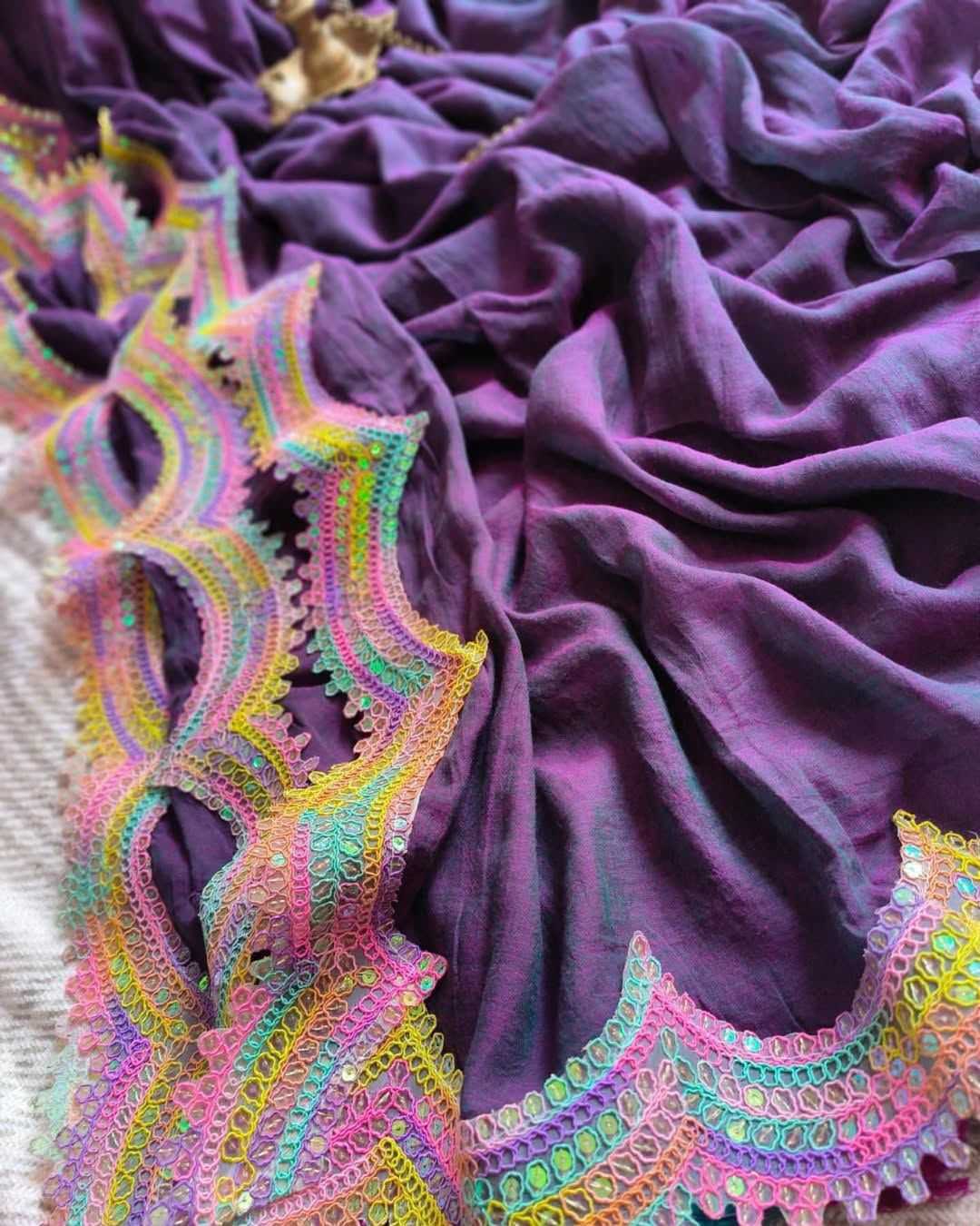 Chanderi Cotton Embroidered Saree