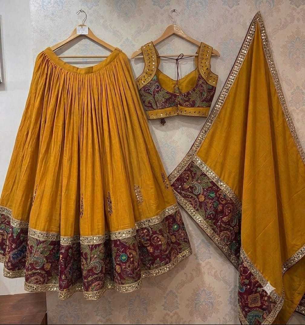 Cotton Traditional Lehenga in Yellow