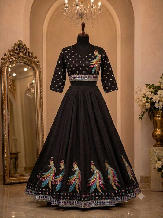 Heavy Roman Silk Lehenga 5052