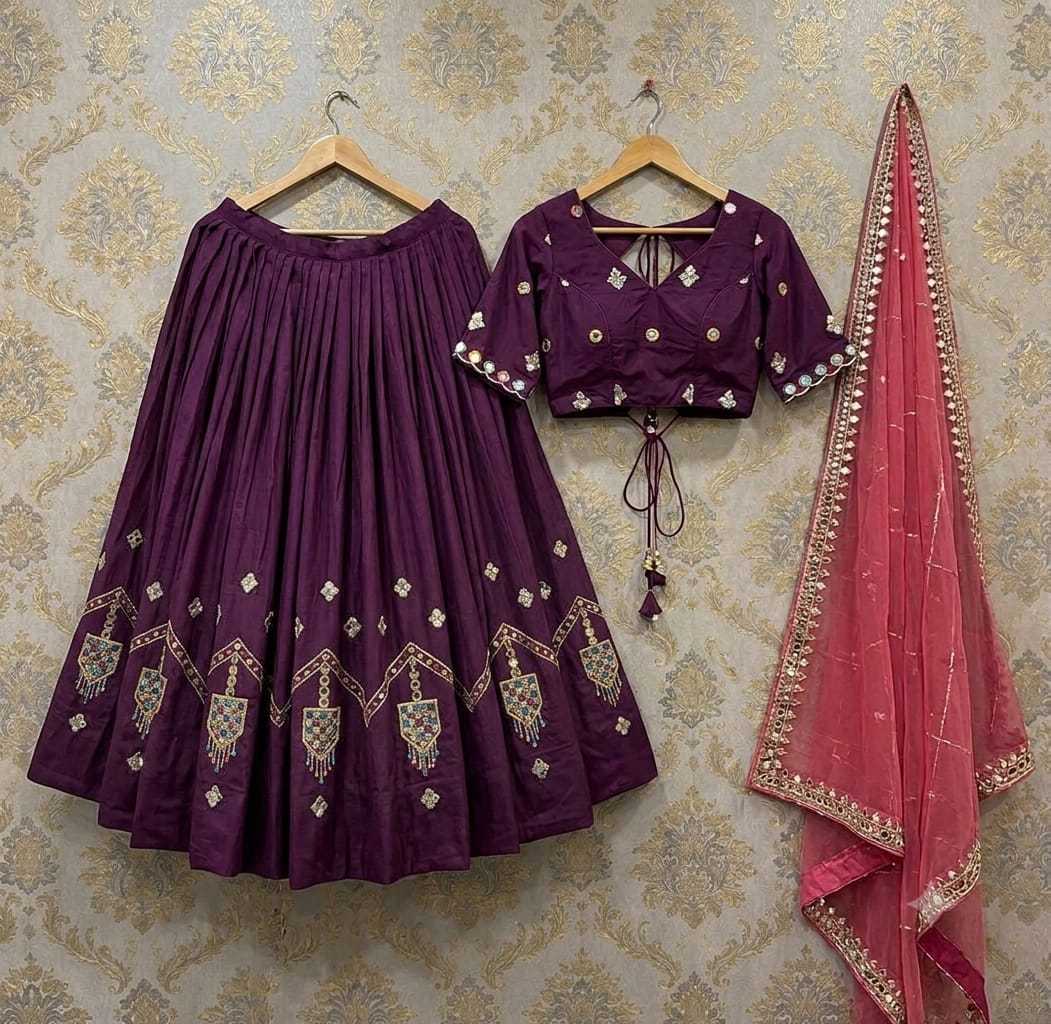 Heavy Roman Silk Lehenga 5054