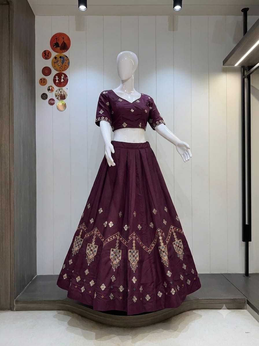 Heavy Roman Silk Lehenga 5054