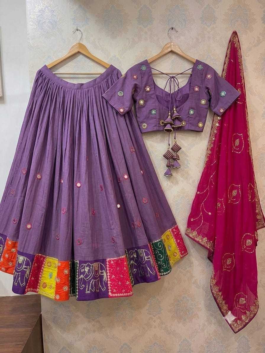 Heavy Roman Silk Embroidered Lehenga