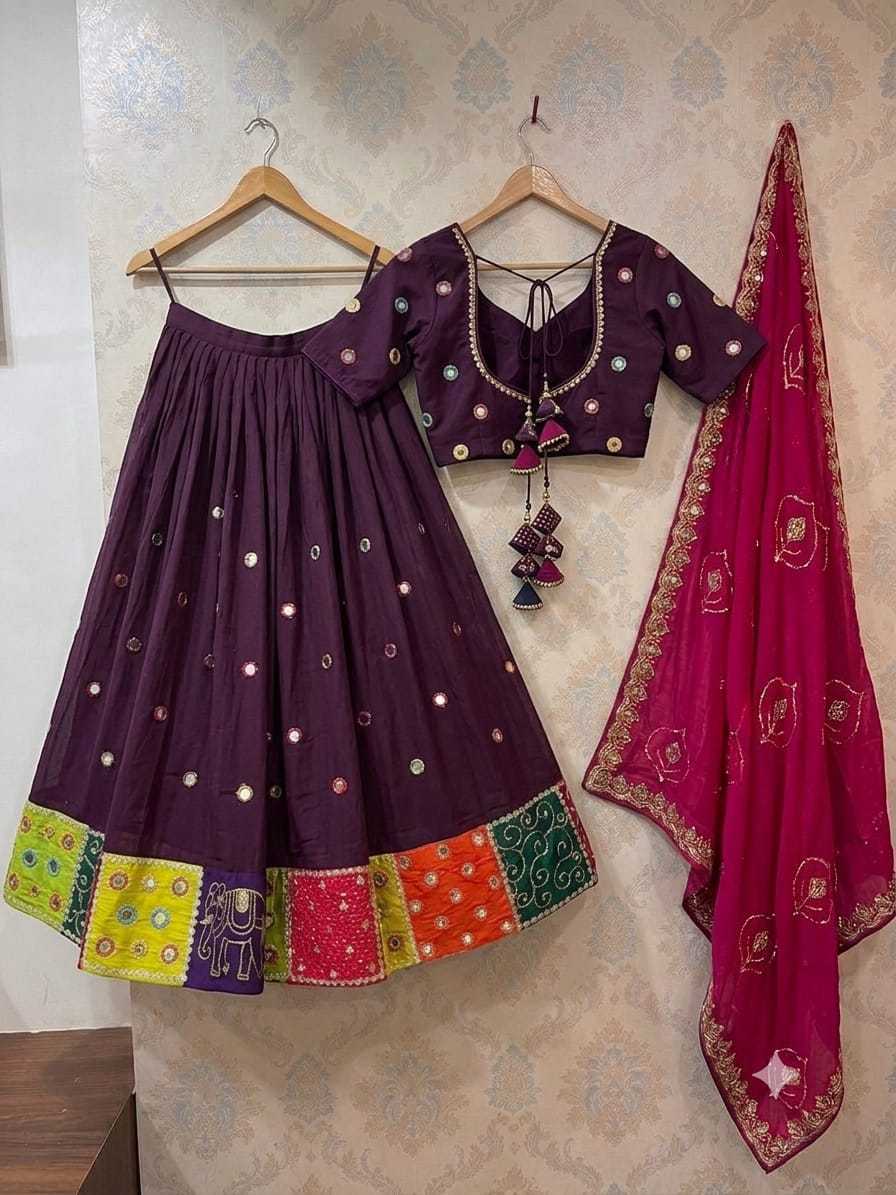 Heavy Roman Silk Embroidered Lehenga