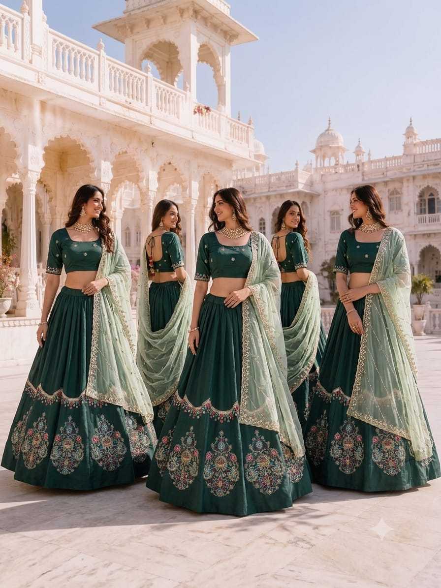 Heavy Roman Silk Lehenga 5058