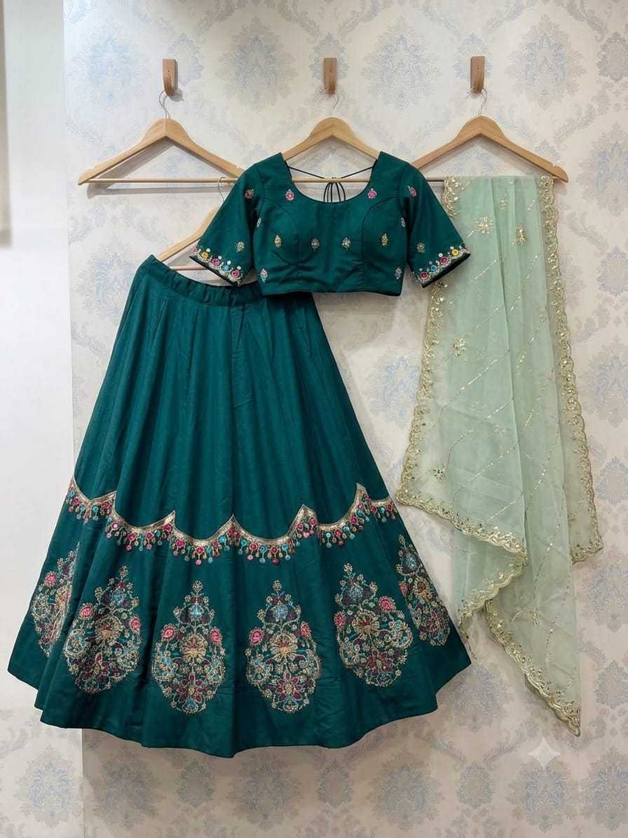 Heavy Roman Silk Lehenga 5058