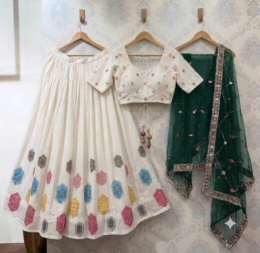 Heavy Roman Silk Embroidered Lehenga 5061
