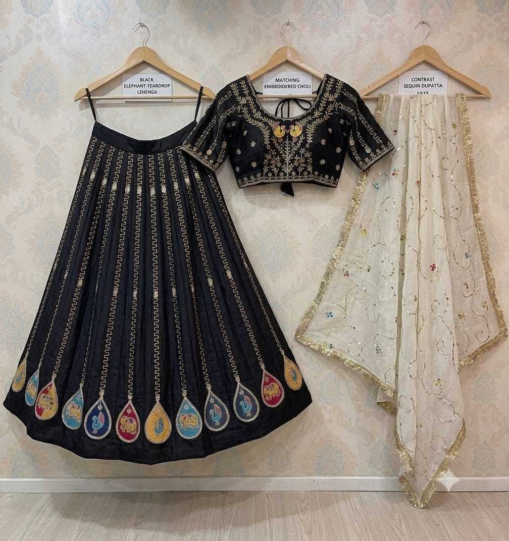Heavy Roman Silk Lehenga in Dark Wine