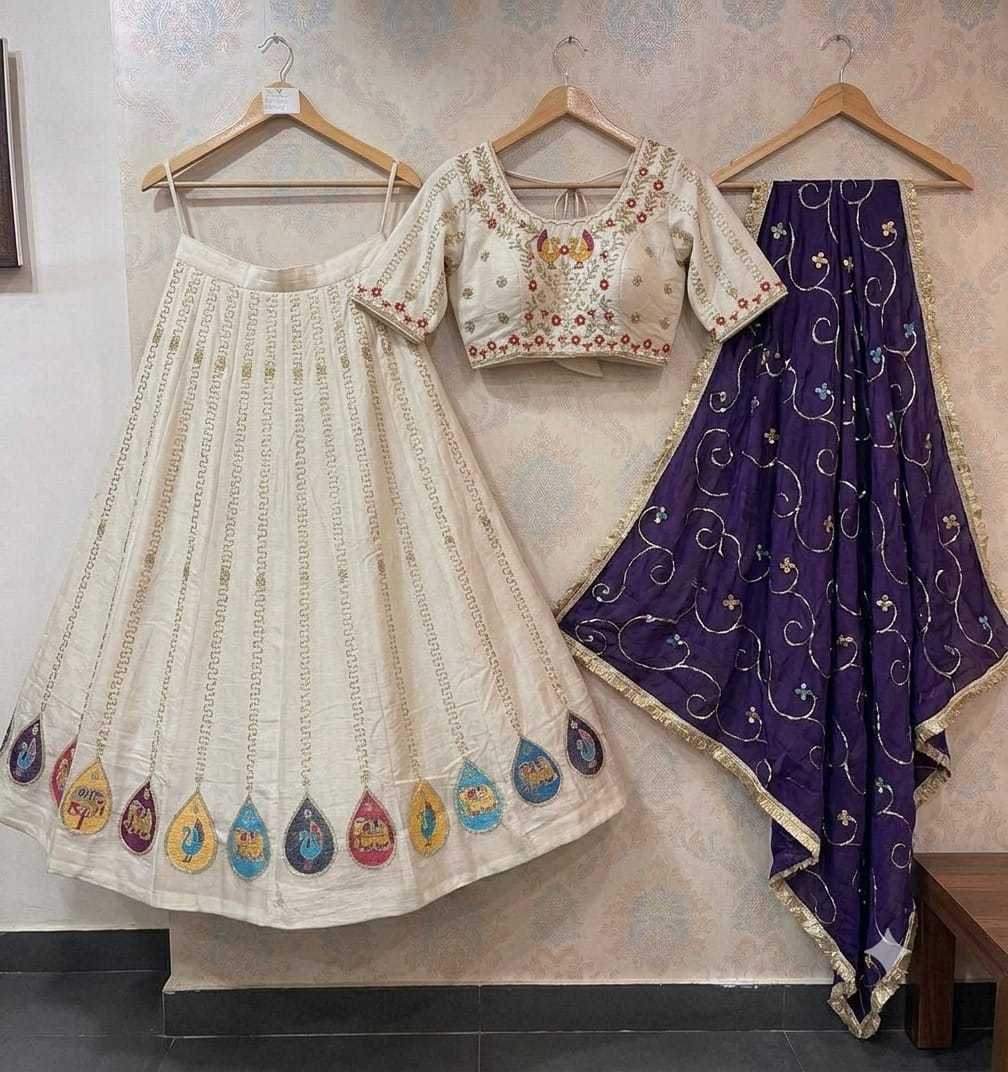Heavy Roman Silk Lehenga in Dark Wine