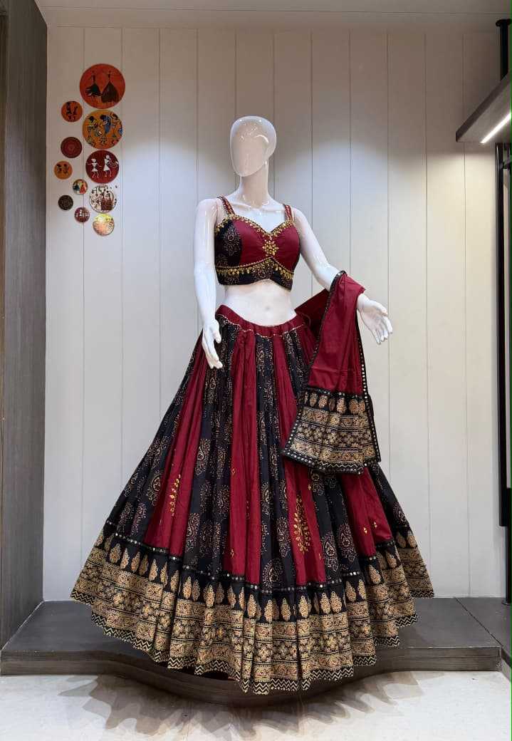Ajrakh Spa Cotton Designer Lehenga