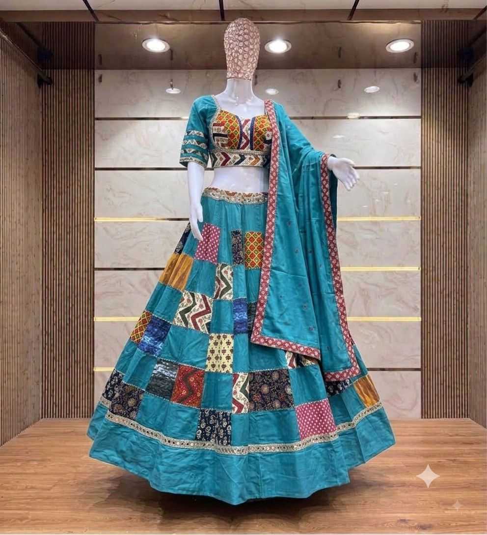 Box Patch Cotton Designer Lehenga