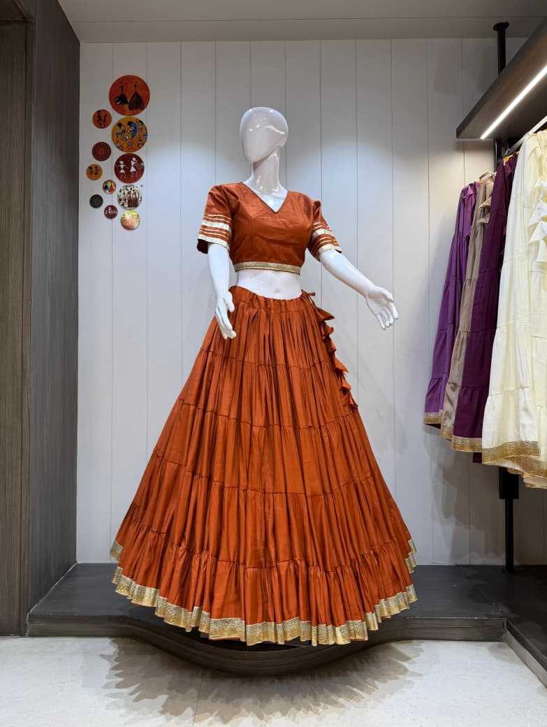 Chocolate Heavy Roman Silk Fancy Lehenga