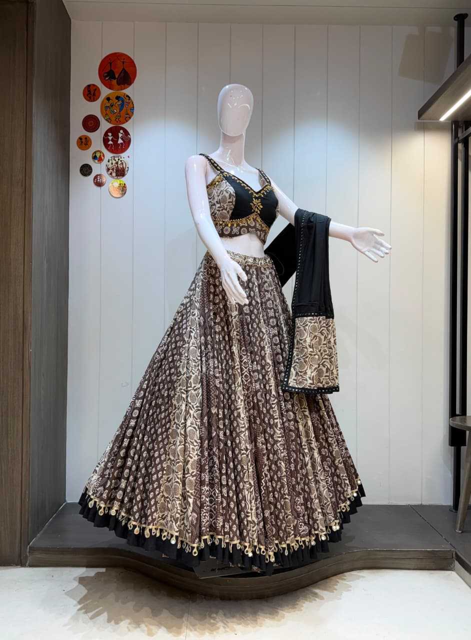 Denim Cotton Cambric Traditional Lehenga