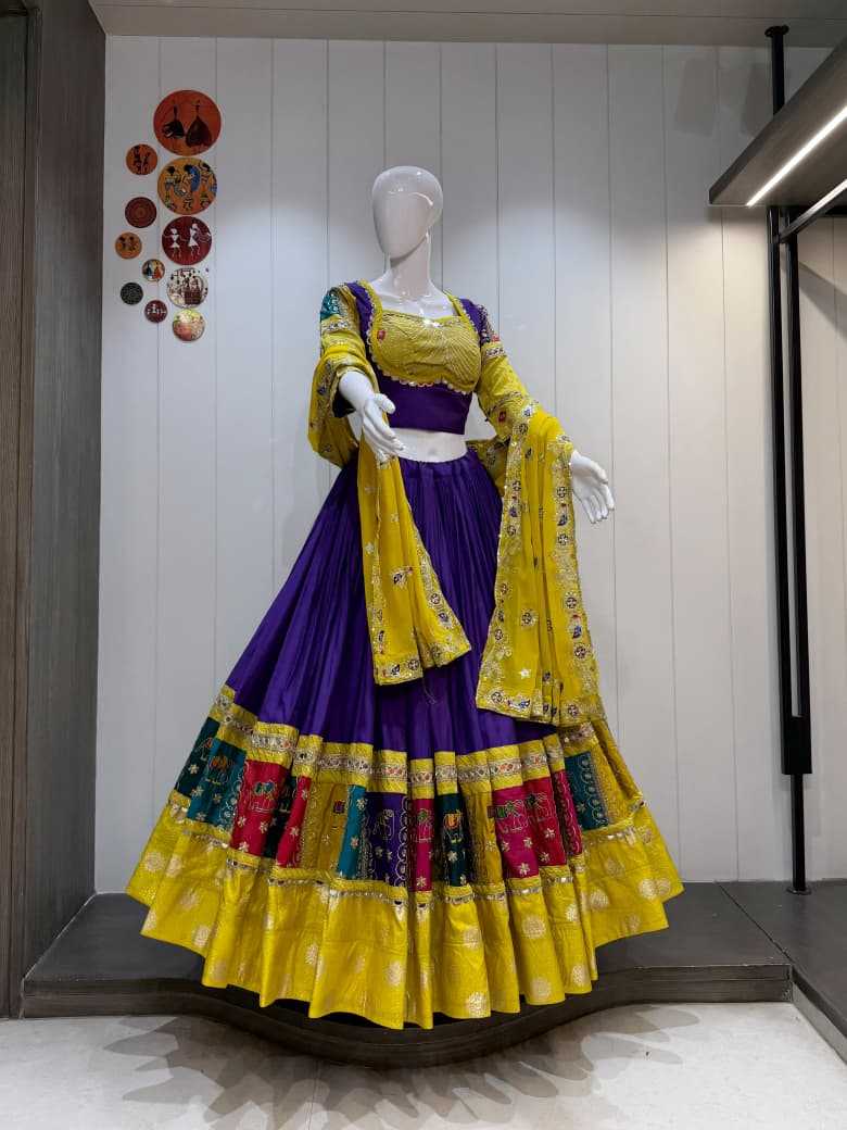Dholida Original Heavy Roman Silk Traditional Lehenga