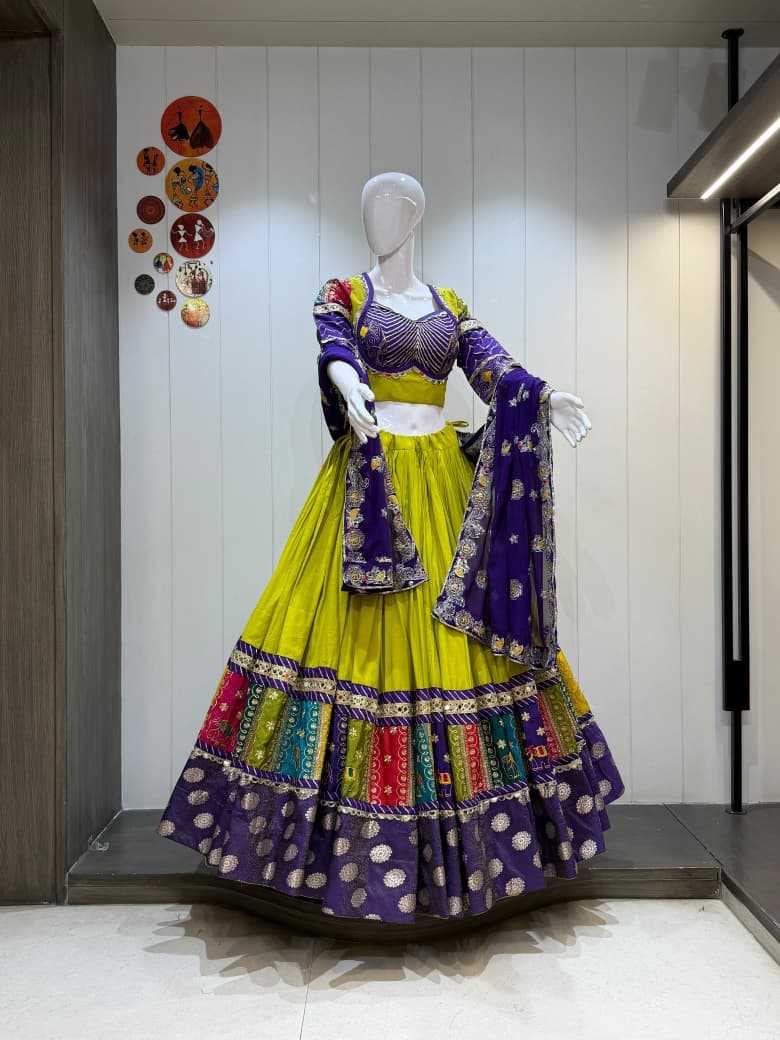 Dholida Original Heavy Roman Silk Traditional Lehenga