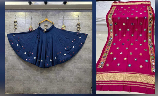 Double Mirror Cotton Traditional Lehenga