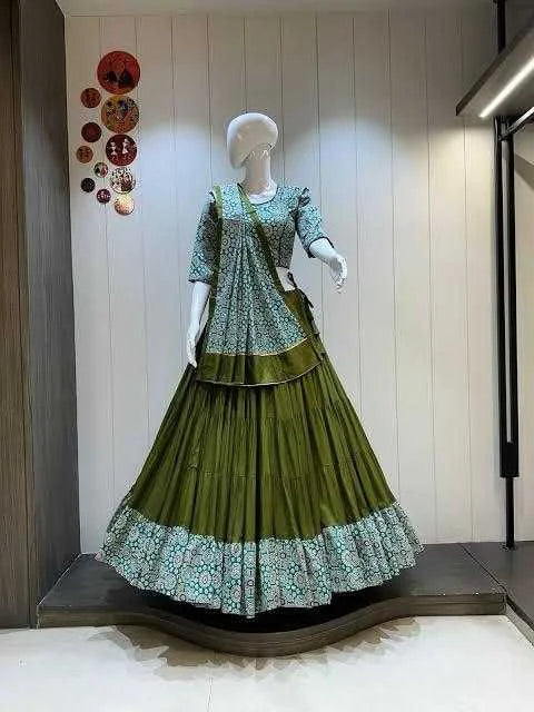 Ghaghri Ajrkh Cotton Designer Lehenga