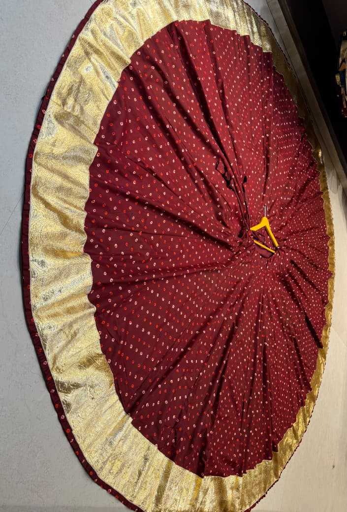 Gharena Skirt Cotton Cambric Designer Lehenga