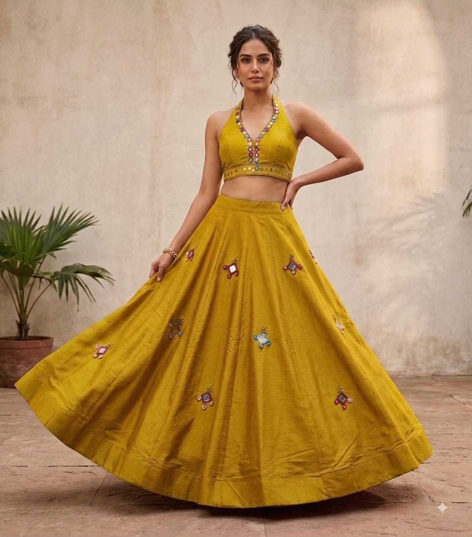 Ghungru Heavy Roman Silk Designer Lehenga