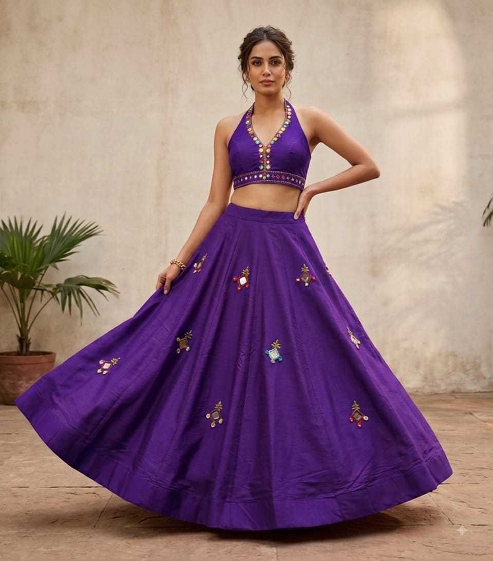 Ghungru Heavy Roman Silk Designer Lehenga