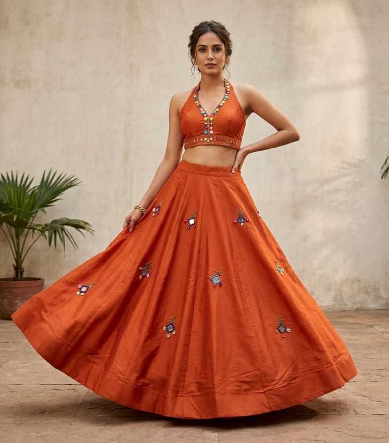 Ghungru Heavy Roman Silk Designer Lehenga