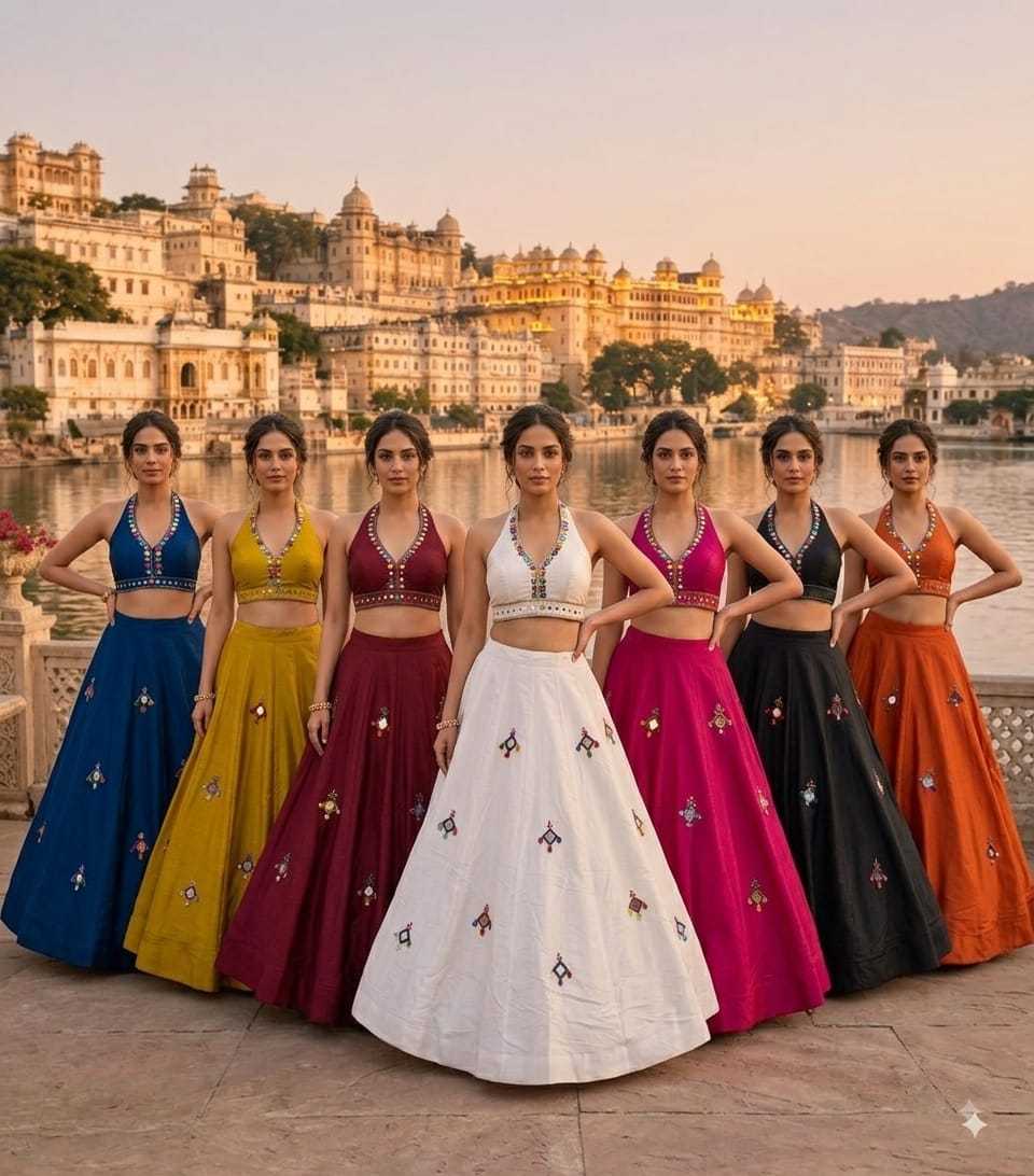 Ghungru Heavy Roman Silk Designer Lehenga