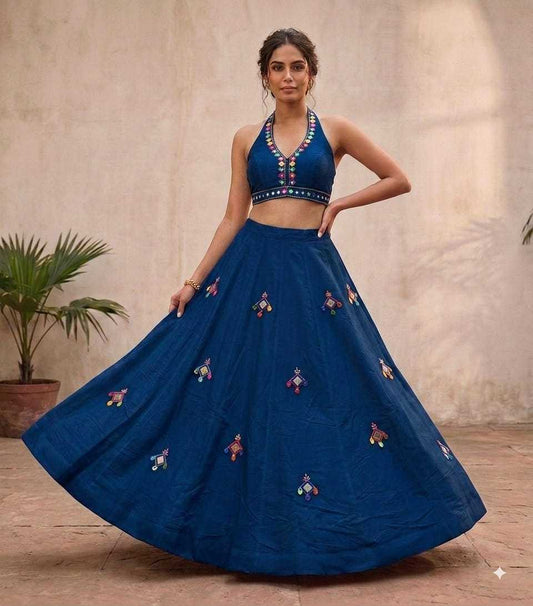 Ghungru Heavy Roman Silk Lehenga