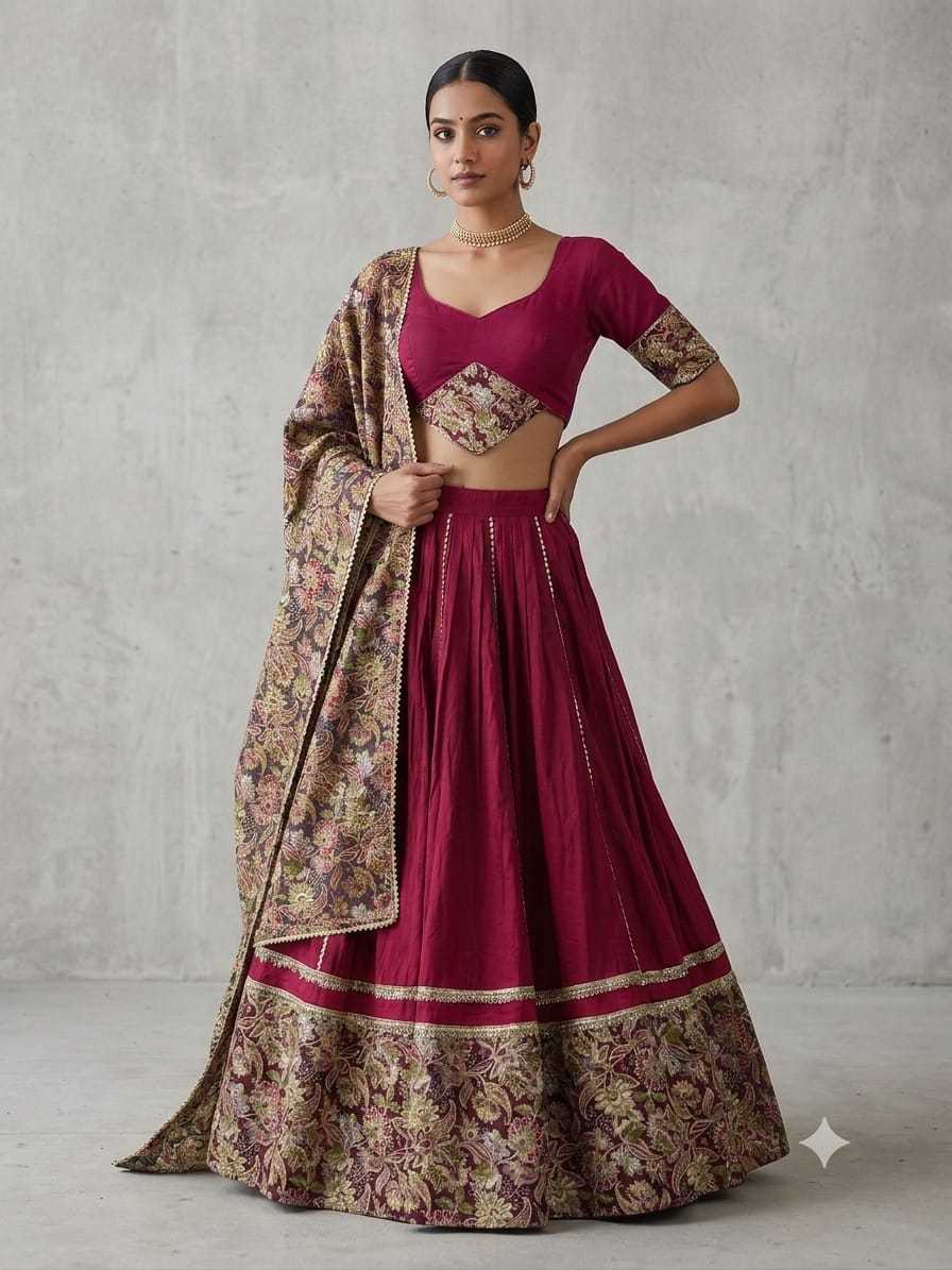 Jamkudi Rayon Traditional Lehenga in Black