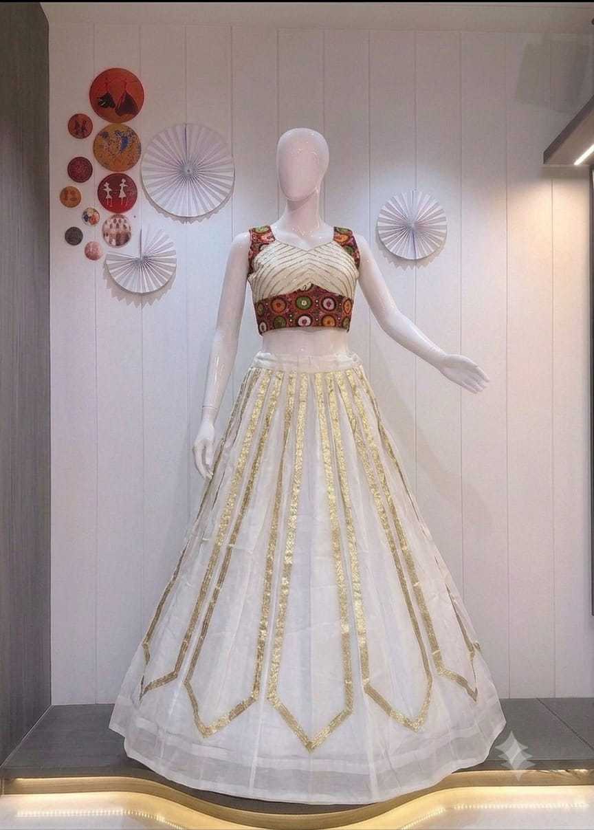 Kacchi Blouse Heavy Roman Silk Fancy Lehenga