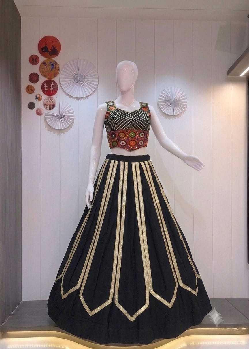 Kacchi Blouse Heavy Roman Silk Fancy Lehenga