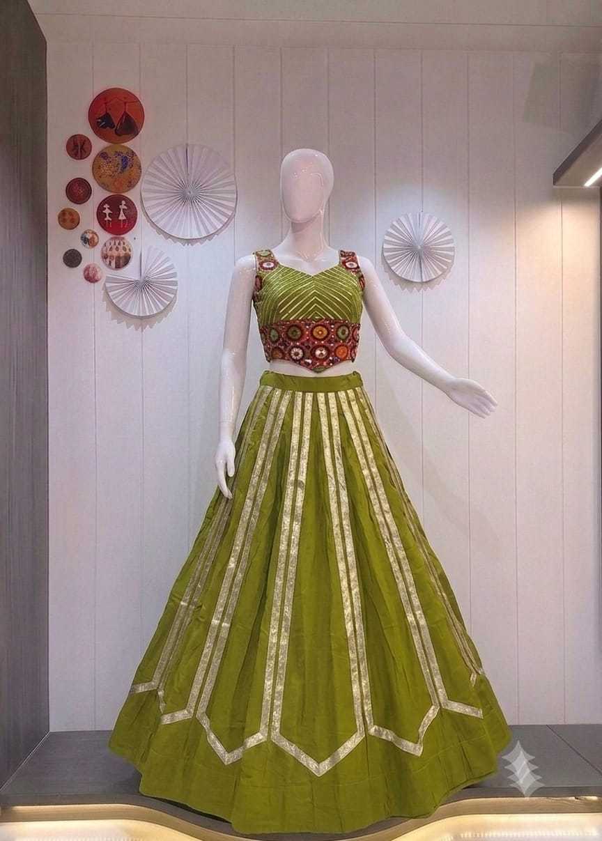 Kacchi Blouse Heavy Roman Silk Fancy Lehenga