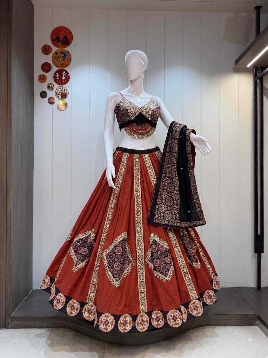 Mirror Family Cotton Cambric Embroidered Lehenga